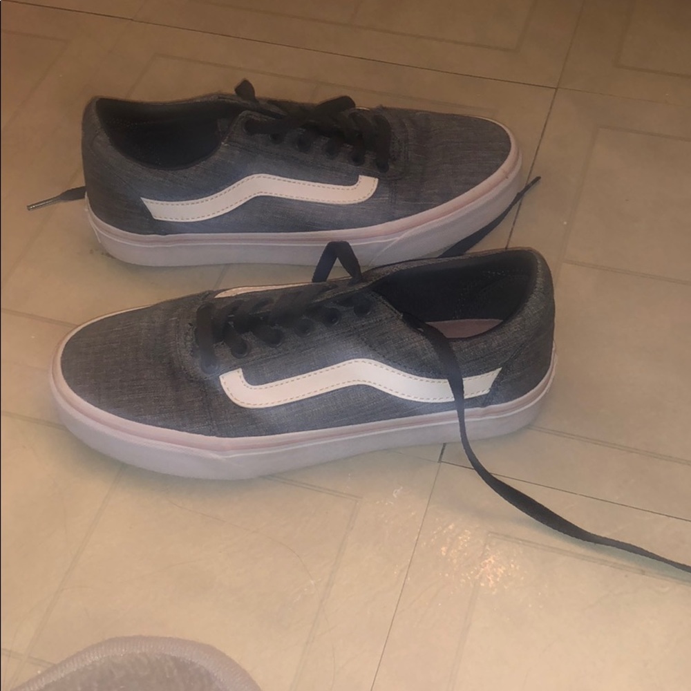 Gray and White Vans